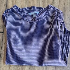 Market & Spruce Striped Purple Top